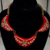 BN120 red Chinoiserie bakelite necklace